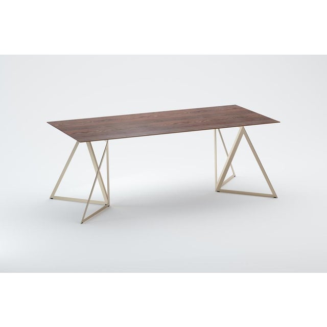 Wood Steel Stand 200 Table in Walnut by Sebastian Scherer For Sale - Image 7 of 17