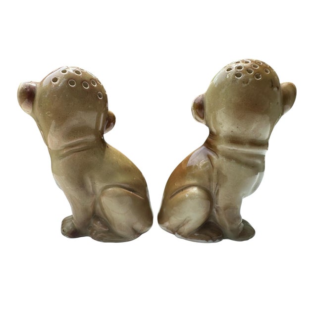 Vintage Glazed Ceramic Monkey Figurines – Pair A delightful pair of vintage glazed ceramic monkey figurines with...