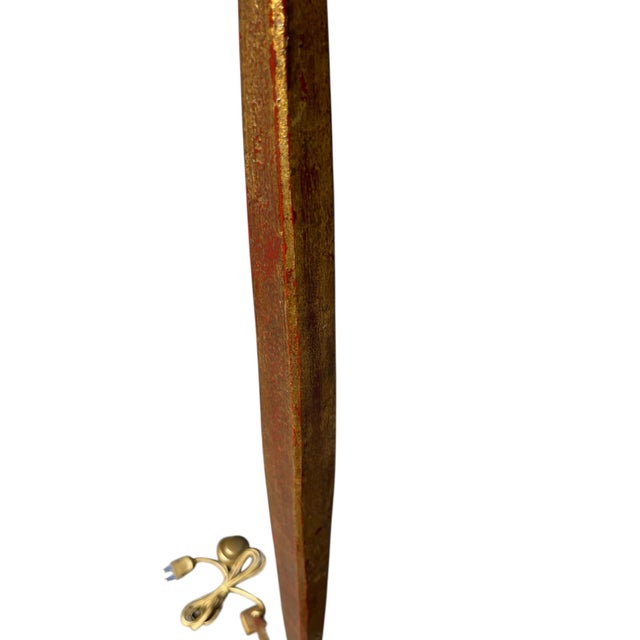 Vintage Floor Lamp in Wrought Iron and Gilt from Maison Ramsay, 1940 For Sale - Image 4 of 8