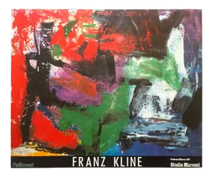 Franz Kline Vintage 1987 Abstract Expressionist Lithograph Print " Pafinvest Studio Marconi " Italian Exhibition Poster