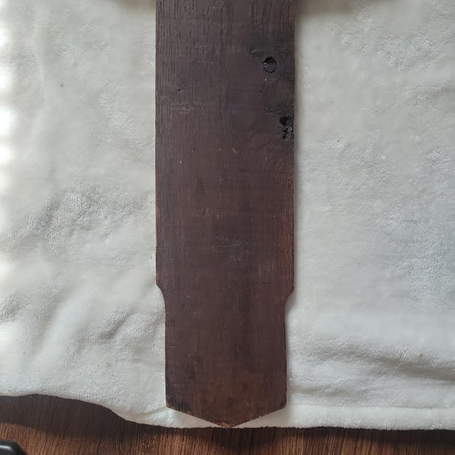 Antique Art Deco Hand Carved Oak Crucifix Face of Jesus Wall Cross 25" Tall For Sale - Image 14 of 18