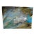 Abstract Blue and Gold Fluid Art Painting Crushed Glass Modern Wall Art For Sale