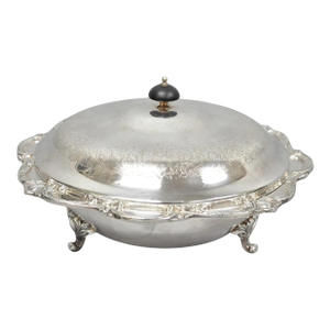 Vintage Victorian Webster Wilcox "Rochelle" Silver Plated Round Covered Serving Bowl Dish