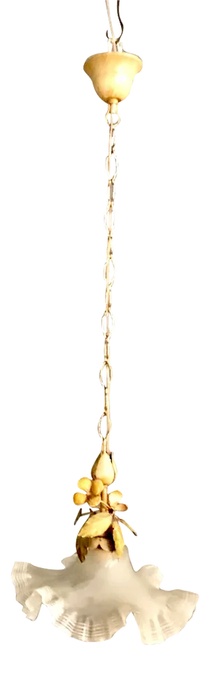 Murano Glass & Tole Flower Chandelier, 1960s