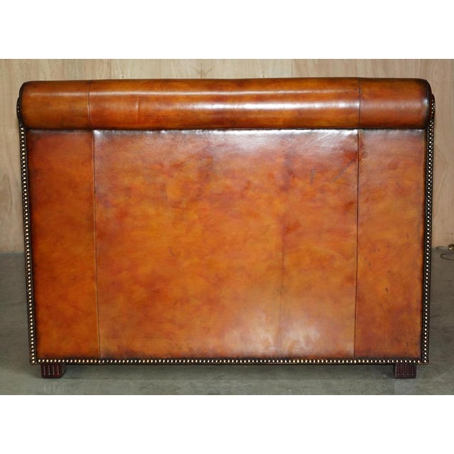 European King Bed Frame in Hand-Dyed Brown Leather from Ralph Lauren For Sale - Image 16 of 18