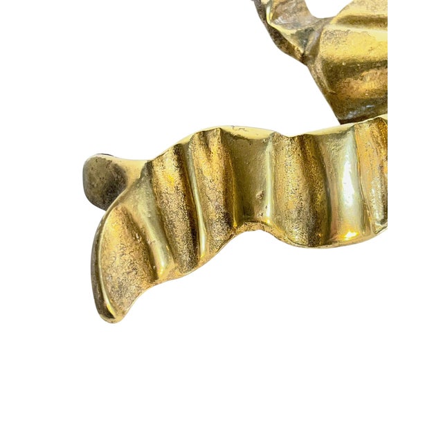 Vintage Hollywood Regency Brass Bow Wall Robe Hat Coat Hook For Sale - Image 11 of 13