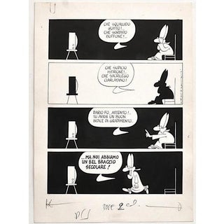 Alfredo Chiappori, Political Comics, China Ink Drawing, 1977 For Sale