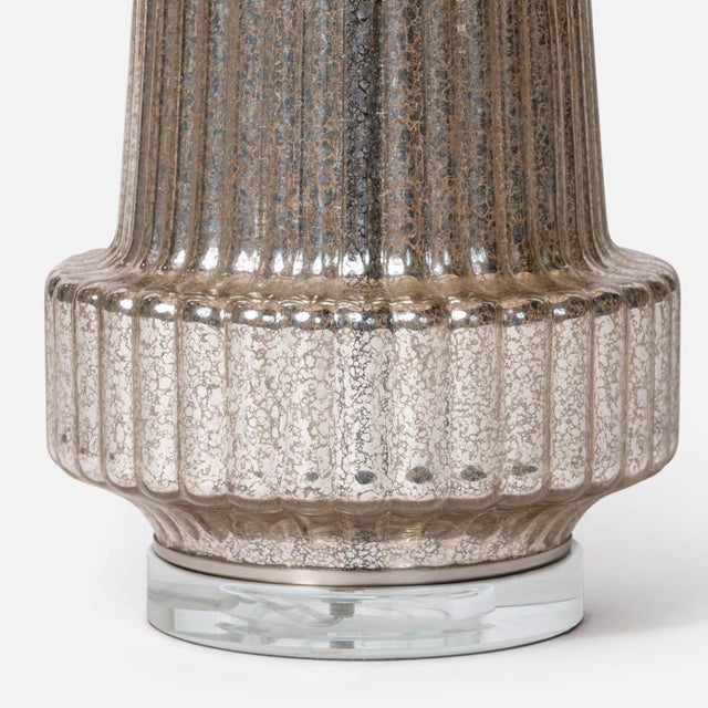Art Deco The Danette Mercury Glass Lamp by Made Goods For Sale - Image 3 of 9
