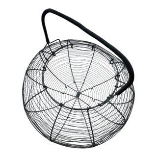 1920s Large French Wire Egg Basket For Sale