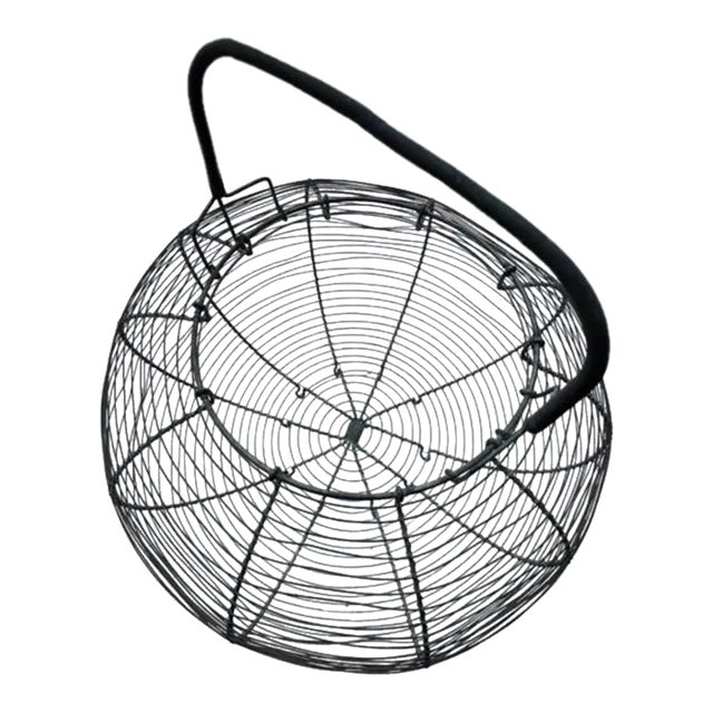 1920s Large French Wire Egg Basket For Sale