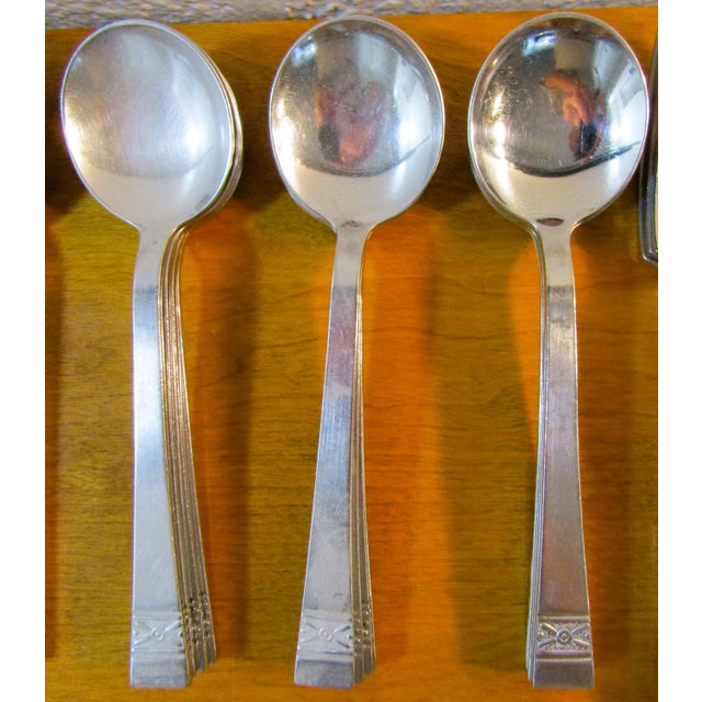 Vintage Stainless Steel Flatware Set Xo Design 108 Piece 12 Place Setting For Sale - Image 4 of 12