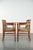 This unique set of 2 dining chairs features mint green suede/fabric upholstery and comes from the Art Nouveau/Jugendstil...