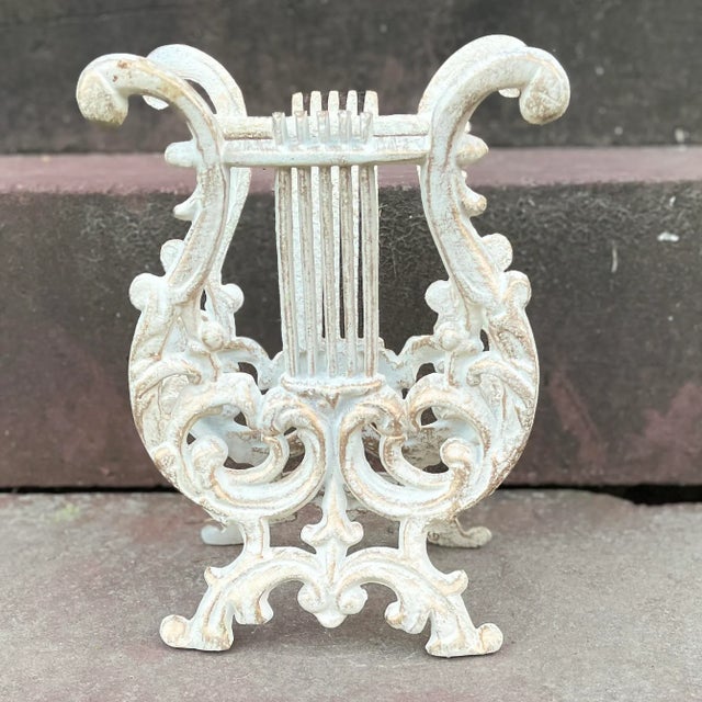 Mid 20th Century Vintage Lyre/Harp Shaped Aluminum Rack For Sale - Image 10 of 10