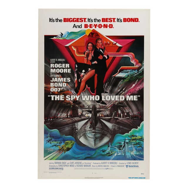 James Bond The Spy Who Loved Me Movie Poster, USA, 1977 For Sale