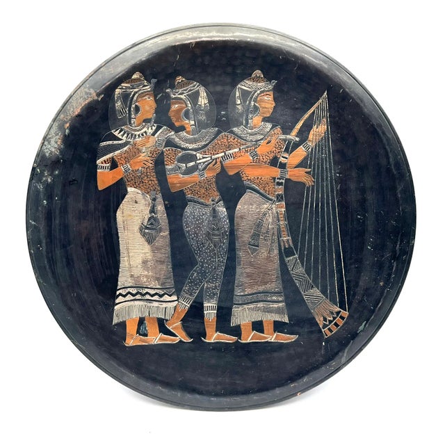 Large Egyptian Wall Plate in Chased Copper, 1980s For Sale - Image 13 of 13