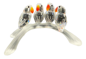 Statuetta Baby Lovebirds by Swarovski, 2000s