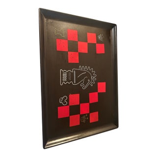 Couroc Tray W/Chess Theme Inlay in Sterling - This Is One of Their Earliest & Very Rare For Sale