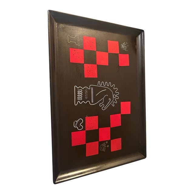 Couroc Tray W/Chess Theme Inlay in Sterling - This Is One of Their Earliest & Very Rare For Sale