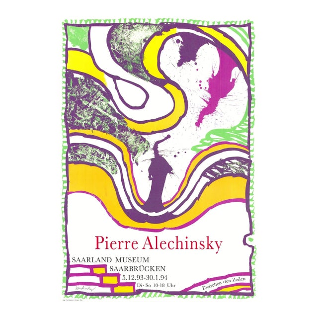 1994 Pierre Alechinsky 'Zwischen Den Zeilen' Contemporary Multicolor Lithograph For Sale