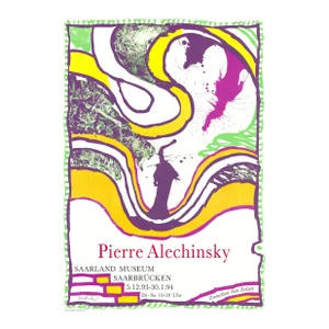 1994 Pierre Alechinsky 'Zwischen Den Zeilen' Contemporary Multicolor Lithograph