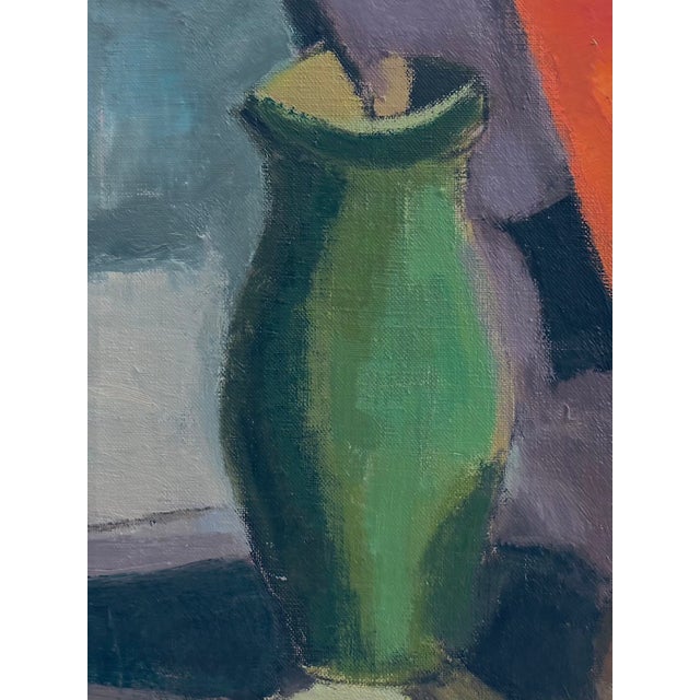 Abstract Still Life, "Bottles" , Oil on Canvas by M. Zena Lesser For Sale - Image 4 of 7