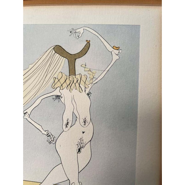 Modern Visions De Quevedo : "Nu Aux Voilettes" Hand Signed Lithograph by Salvador Dali For Sale - Image 3 of 8