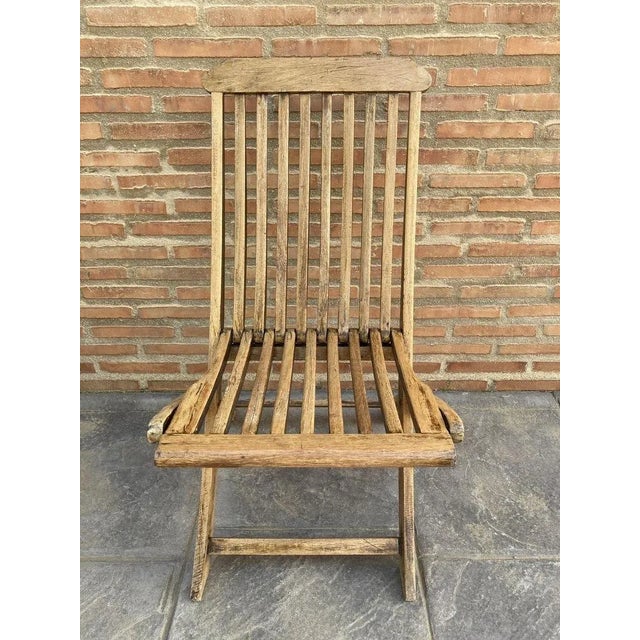 1960s Teak Folding Deck Chair with Slat Back from Scan Com, 1960s For Sale - Image 5 of 15