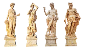 Italian Artist, Four Seasons Statues, Travertine, Set of 4