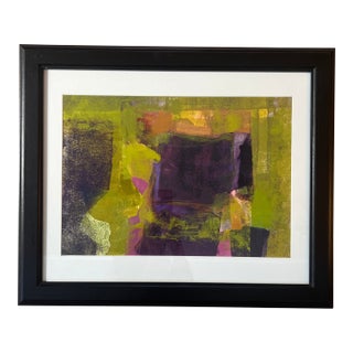 Framed Original Abstract Monotype Print For Sale