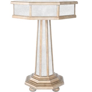 Transitional Pewter Accent Table For Sale
