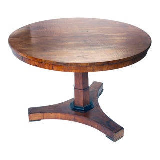 Early 19th Century Antique Round Pedestal Biedermeier Table For Sale
