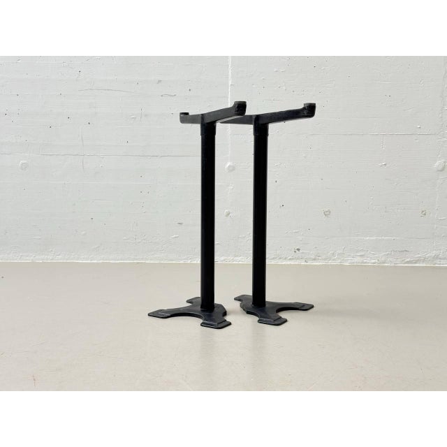Industrial Vintage Cast Iron Table Legs from Trewa, Switzerland, 1970s, Set of 2 For Sale - Image 3 of 16
