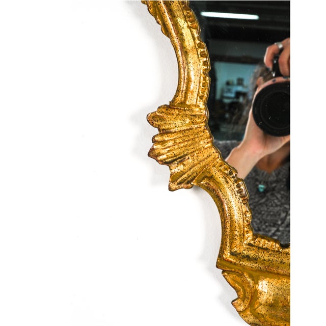Vintage Carved Rococò Style Gilt Wall Mirror—A Pair For Sale - Image 9 of 18