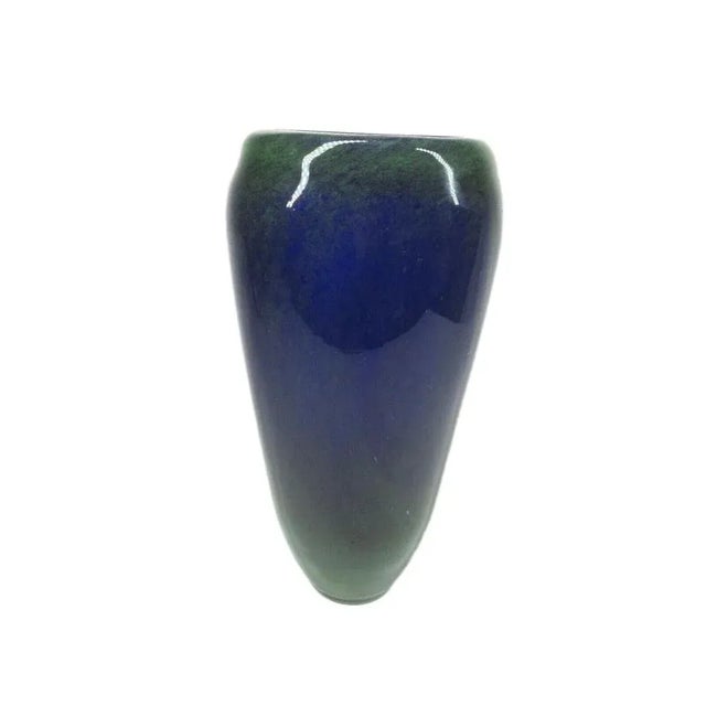 Exceptional Murano glass vase - double -walled from the 1960s, blue -green color gradient, height 34 cm, weight approx. 3 kg