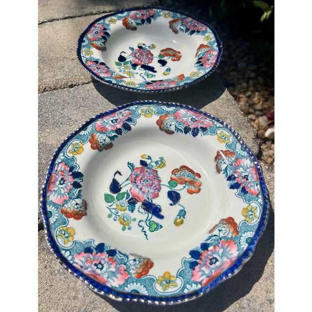 Wood & Son Early 20th Century Wood & Sons England Multi Color Salad Plates- Set of 2 For Sale - Image 4 of 8