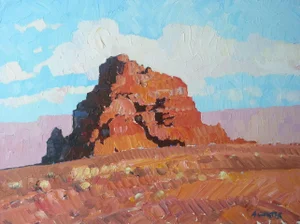 “The Tables of El Dorado” Desert Landscape Oil Painting on Board by Alan H. Curtis
