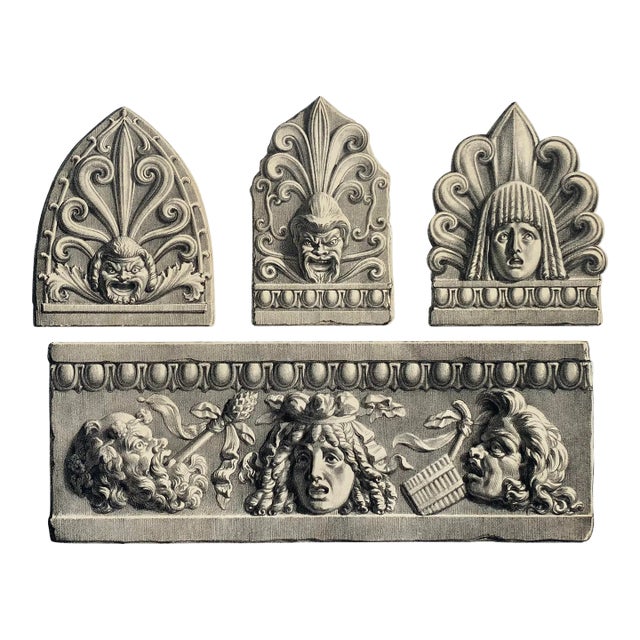 1852 Comedy and Tragedy Architectural Chromolithograph For Sale