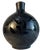 Large 16 In, Tall Bulbous Black Ceramic Leaf Design Vase For Sale - Image 14 of 14