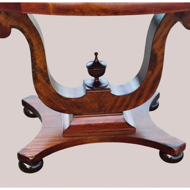 American Empire Solid Mahogany Center Table / Foyer Table Beautiful American Empire center table crafted from solid...