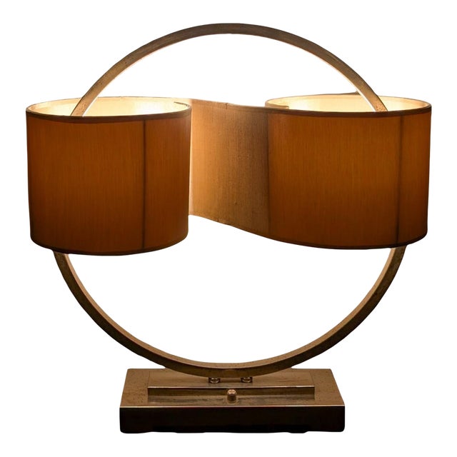 Modern Contemporary Double Drum Continuous Shade Lamp For Sale