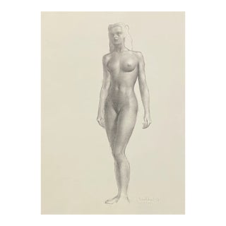 1945 Gerald Brockhurst Diana Standing Nude Lithograph For Sale