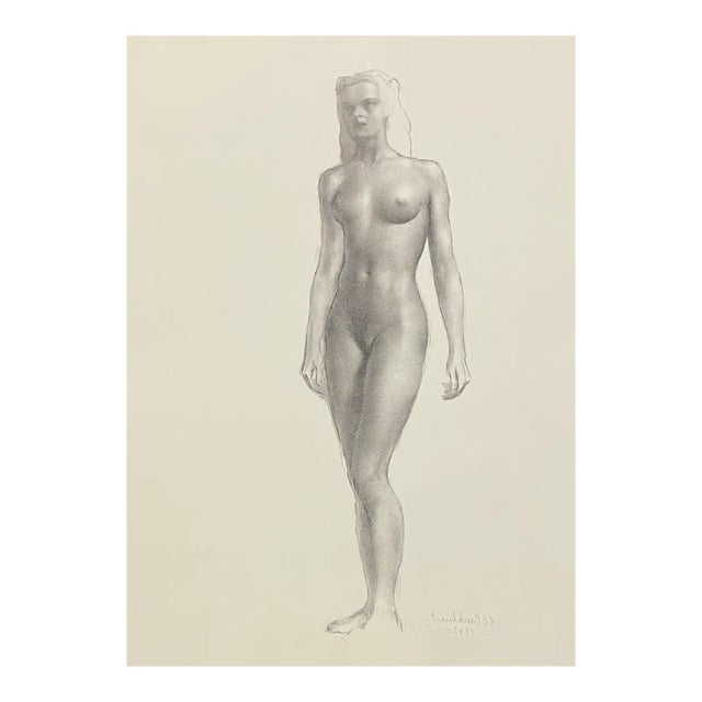 1945 Gerald Brockhurst Diana Standing Nude Lithograph For Sale