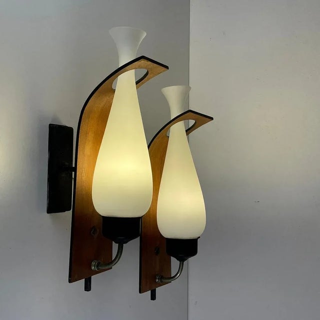Mid-Century Modern Wall Lamps from Stilnovo, Italy, 1950s, Set of 2 For Sale - Image 3 of 13