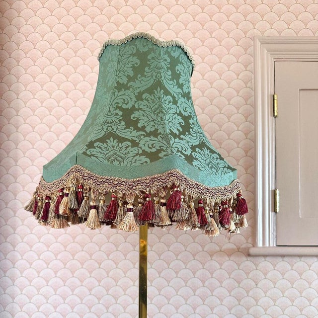 English The Emerald Damask Lampshade For Sale - Image 3 of 8