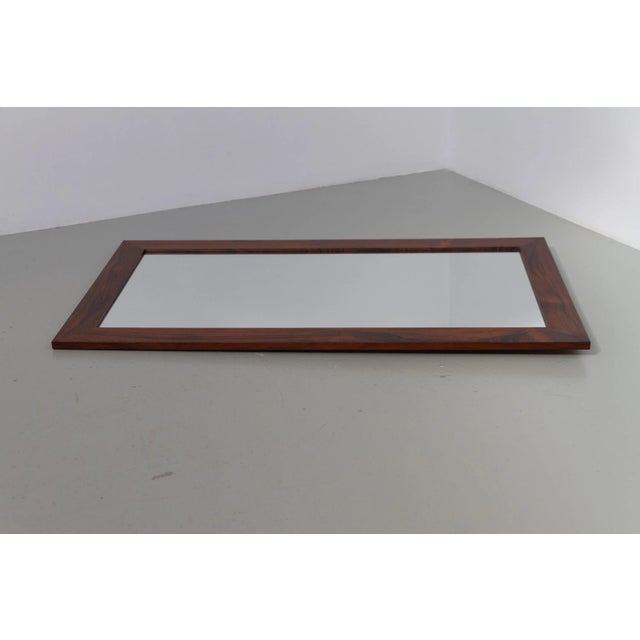 Large Mid-Century Modern Rosewood Mirror, Denmark, 1970s For Sale - Image 9 of 18