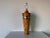 1980s 1980s Vintage Organic Modern Wrapped Leather and Embossed Metal Table Lamp/ Sold For Sale - Image 5 of 12