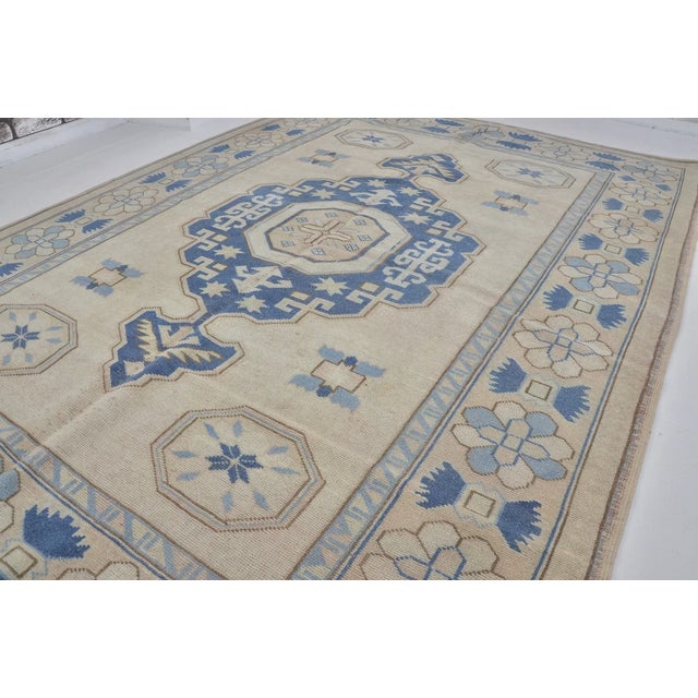 Oushak Antique Floral Handknotted Carpet For Sale - Image 10 of 10