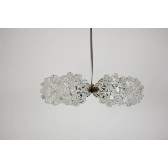 Mid-Century Chrome Steel & Glass Chandelier, 1970s For Sale - Image 3 of 11