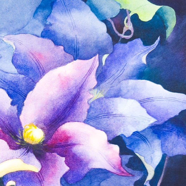 1990s Leatherflower and Clematis Vines - Tomoko Parry, C. 1990s For Sale - Image 5 of 10