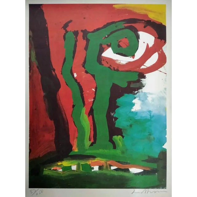 Red Bengt Lindstrom, Composition, 1985, Lithograph For Sale - Image 8 of 8